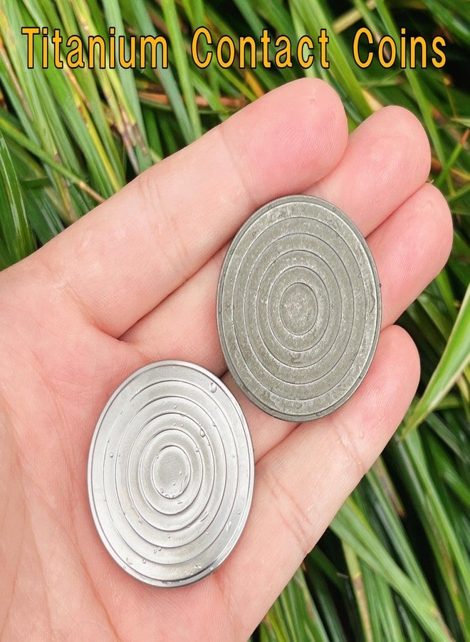 LXQQFUN EDC Titanium Contact Coins Fidget Toys, Pocket Skill Toys Lucky Coin Worry Stone, Solid Double Face Concentric-Circles Patterns Coins (Polished - Silver) - Image 5